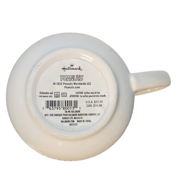 Large Peanuts SNOOPY Hallmark Christmas Holiday Coffee Soup Mug NEW! - Picture 5 of 6